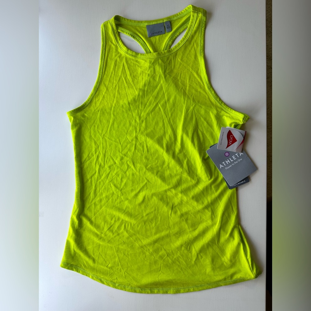 NWT never worn Athleta neon green racer back workout tank